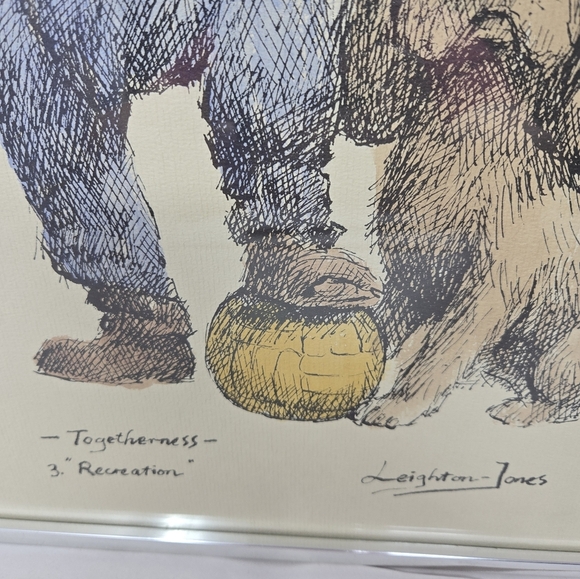 Barry Leighton Jones lithograph Out To Play Children-Dog Togetherness Recreation - Picture 3 of 15